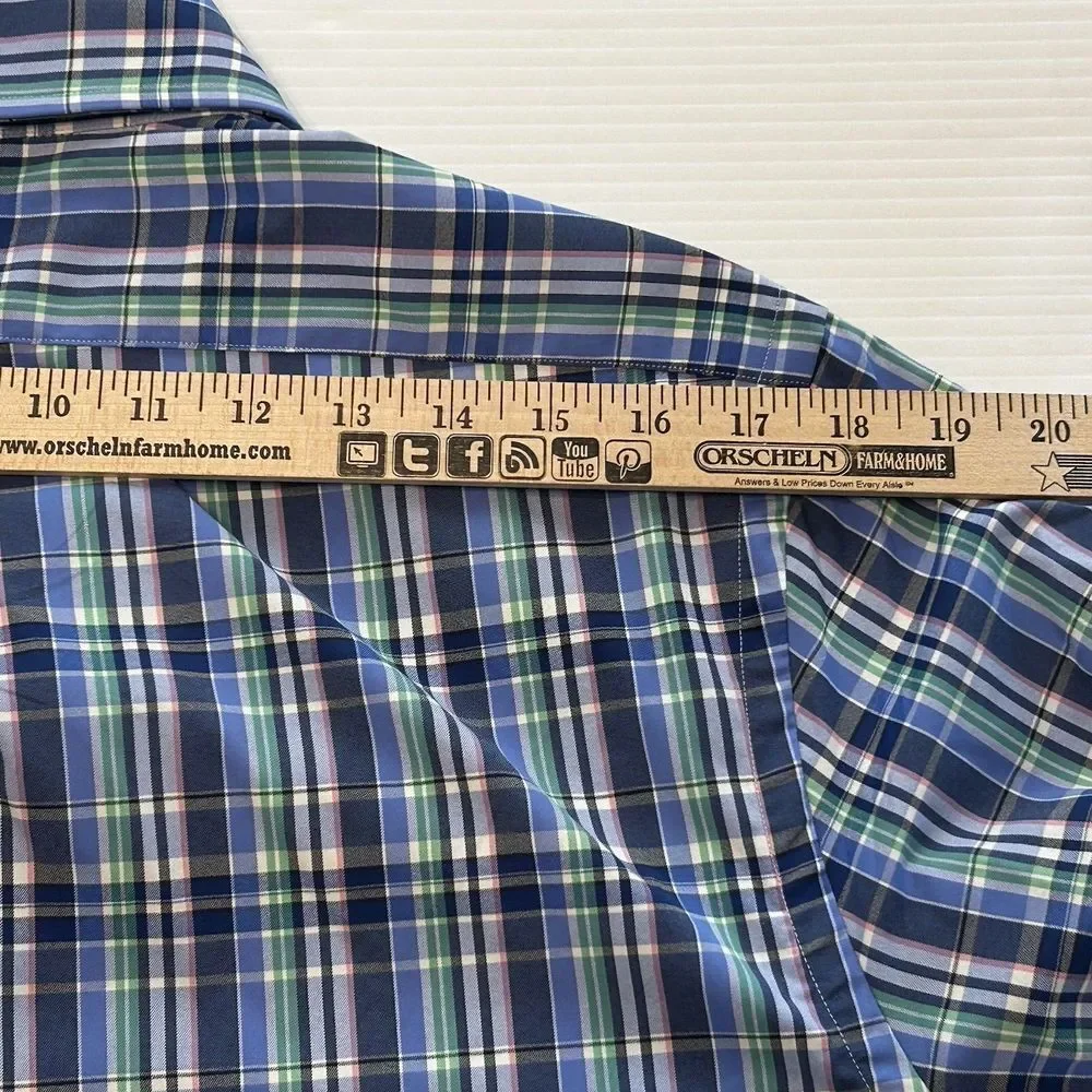 Polo Ralph Lauren Classic Fit Performance Long Sleeve Blue Plaid Mens M NWT $138